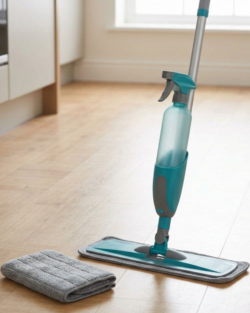 Laft Refillable Flat Spray Mop 42 cm Teal and Gray - Lifestyle view
